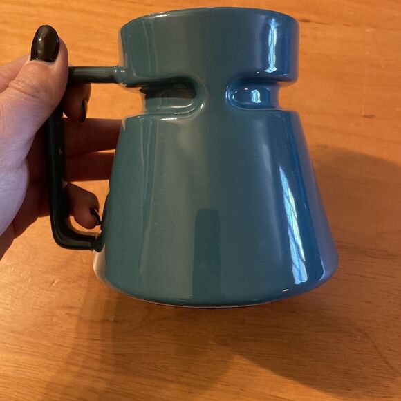 Hotjo High wave Ceramic Coffee Mug Green 16oz Nonslip Base Travel Mug Camping - Picture 3 of 7